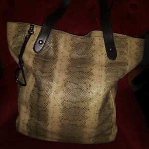 Lauren by Ralph Lauren Snakeskin Bucket Bag